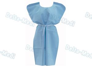China Sterile SMS / PP Disposable Protective Apparel Patient Gown Without Sleeves wholesale
