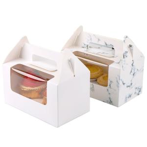 China Recyclable Bread Cake Bulk Bakery Boxes Packaging Pink White Brown wholesale