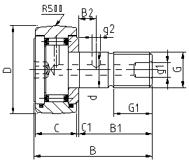 Hot Sale CFE10R CFE10UUR CFE10BUUR CFE10BR Cam Follower Bearing 22mm*36.2mm*12mm
