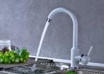 ROVATE Single Handle Brass Kitchen Faucet Deck Mounted White Painting