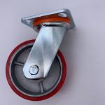 8 Inch Red Polyurethane on Steel Wheel Caster