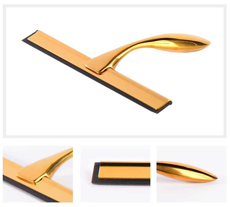 Luxury Bathroom accessories Gold metal mini squeegee clean shower glass mirror small squeegee handle