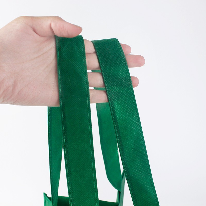Small Plain Personalized Non Woven Tote Bags Promotional With Logo Printing Green Black Color