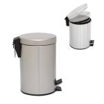 Eco - Friendly Indoor Trash Can white Stainless Steel Pedal Bin 3L Round with