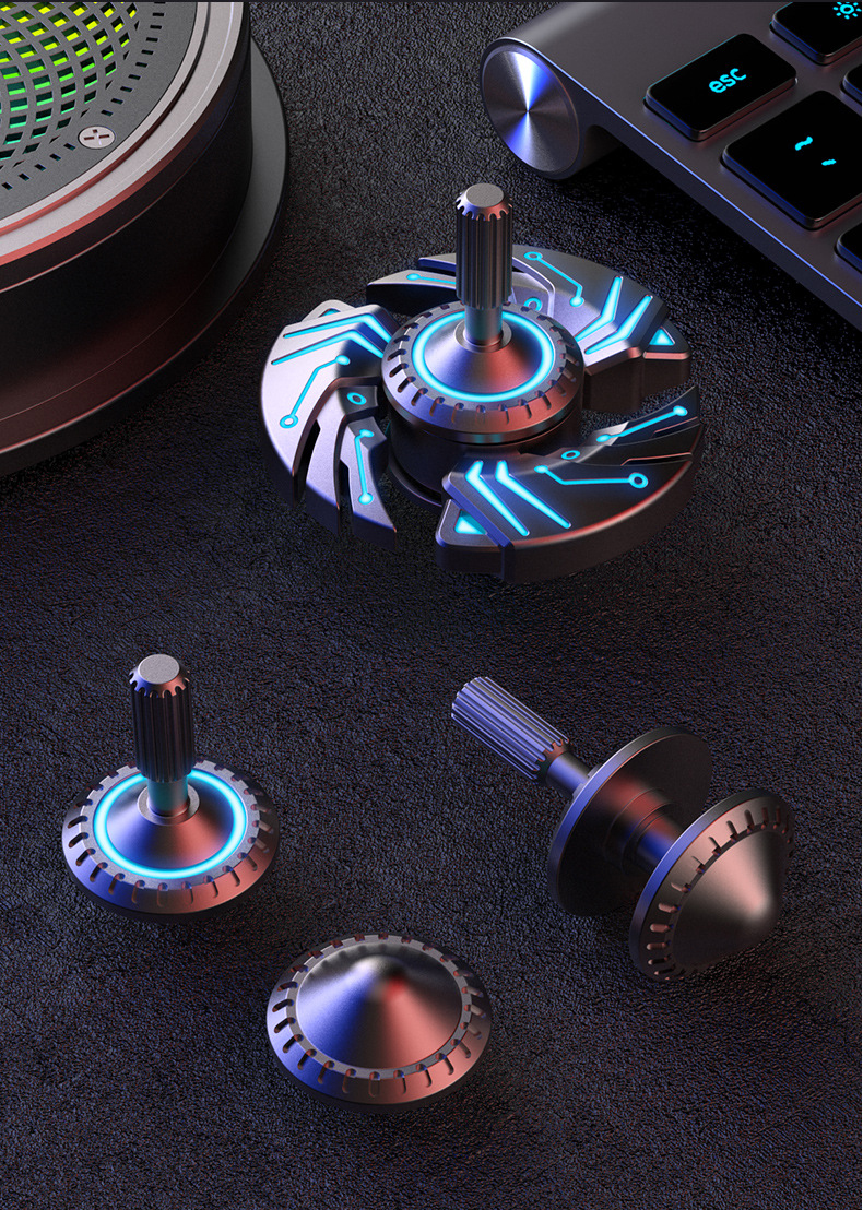 Fidget Spinner Puzzle Metal Finger Hand Toy for ADHD Stress Relief Unisex Luminous Light