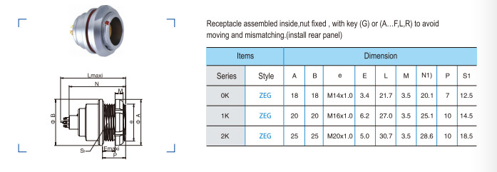 0K Series Push Pull 5 Pin Circular Connectors With Chrome Plated Brass Silver Shell
