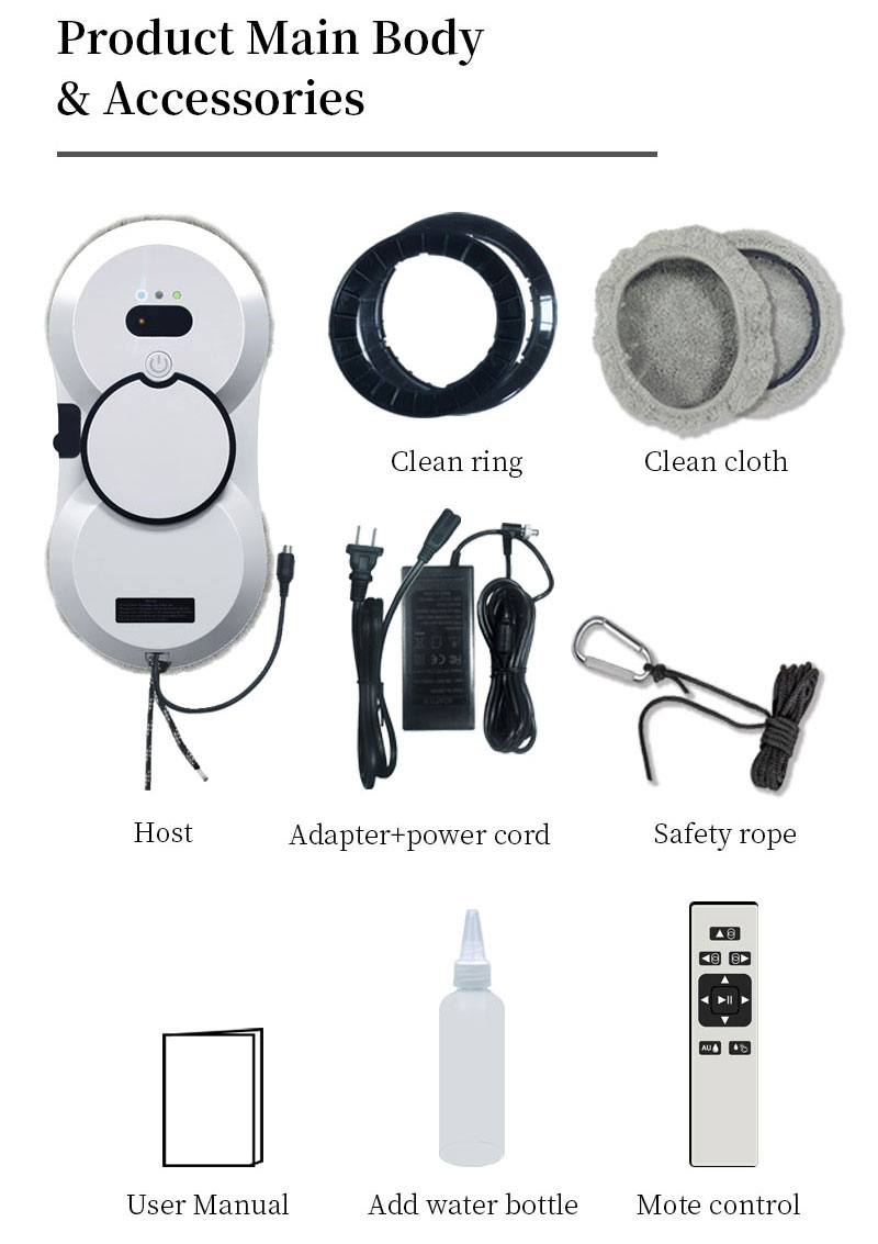 Control mode Remote Control app Huidi Portable Vacuum Window Cleaner Robot for Household