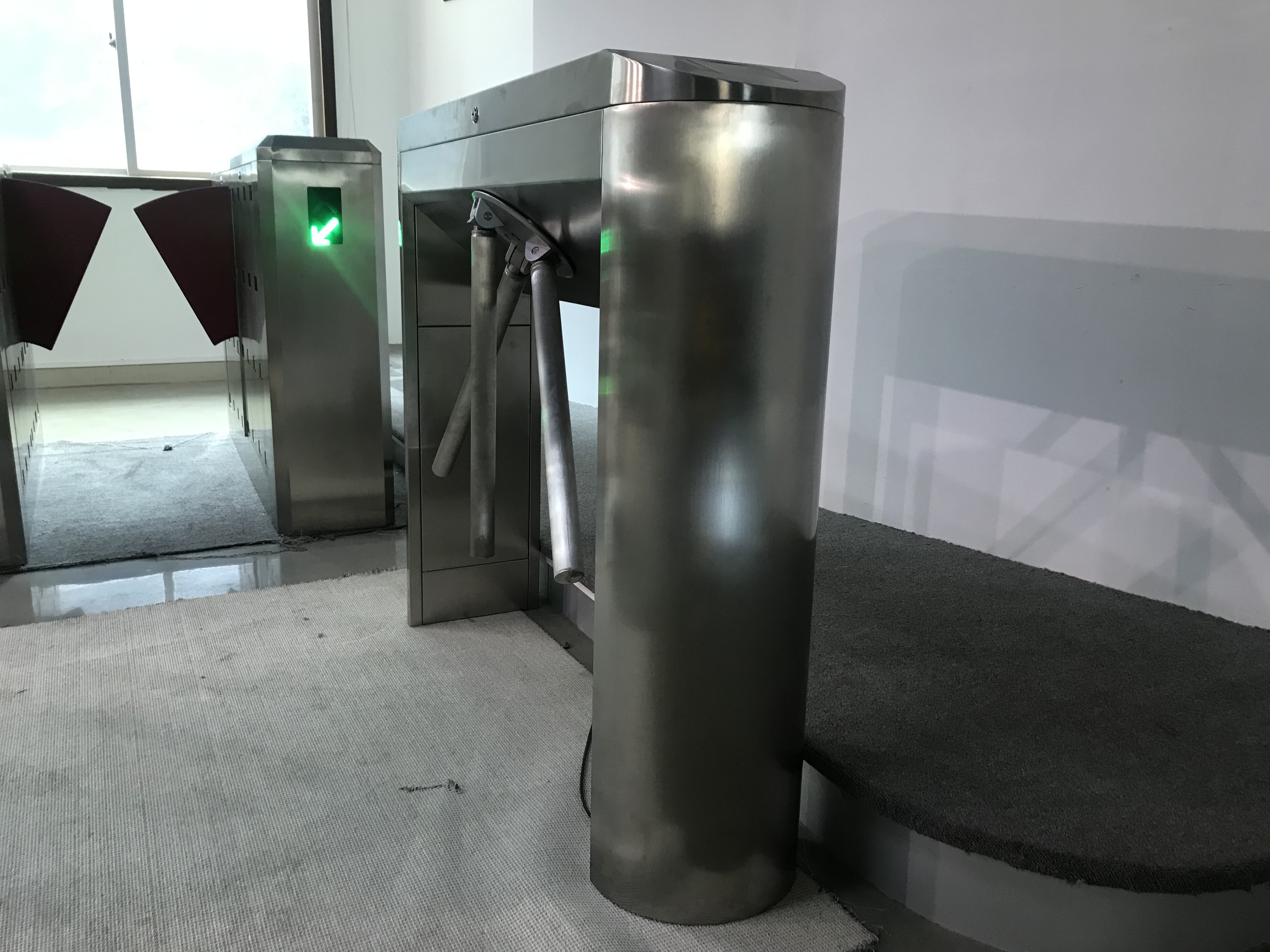 Brush DC Motor Access Control Turnstile Gate RFID 304 SS Bi - Directional Forbidden Pass