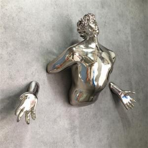 China Human Hanging 3D Metal Wall Art Sculpture electroplate Customized wholesale