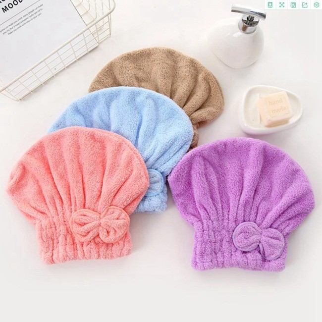 Easy Wear 400gsm Coral Fleece Hair Towel Super Soft Custom Design