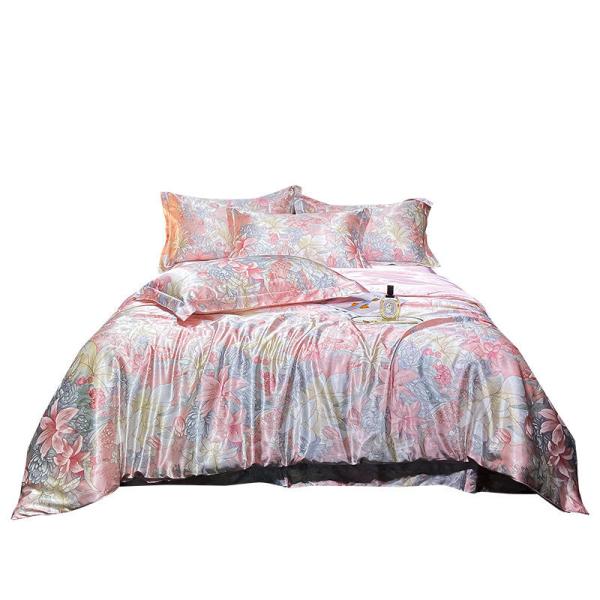 Diagonal Printing Mulberry Silk Fitted Sheet Set for 100% Silk Bedding in Market