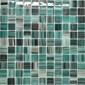 China Blusih green mosaic tile kitchen backsplash wholesale