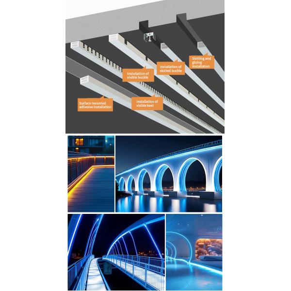 Top And Side Bend Flexible LED Neon Strip Lights 24V Silicone Flex LED Wall Washer IP65