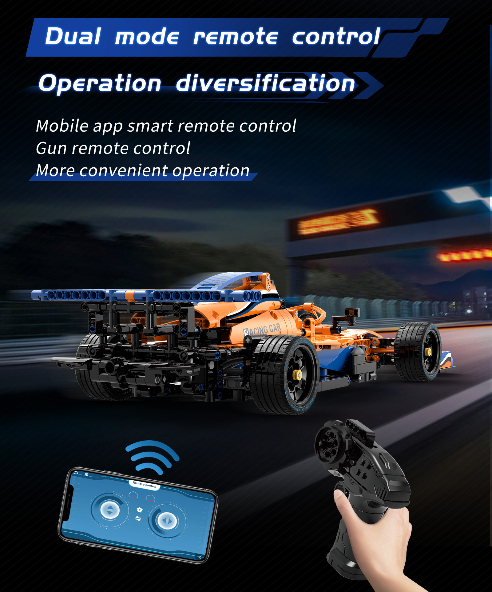 State of Assembly Ready-to-Go 2.4G Race Building Blocks for Formula Car Speed Racing