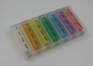 China Travel Pill Case Organizer , Transparent Rainbow Plastic Pill Box For Children wholesale