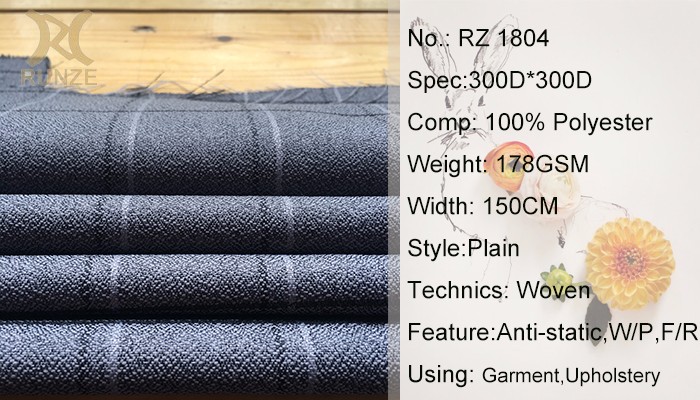 300D Polyester Cationic Big Black Line Checks Fabric for Outdoor Jackets Plaid Style