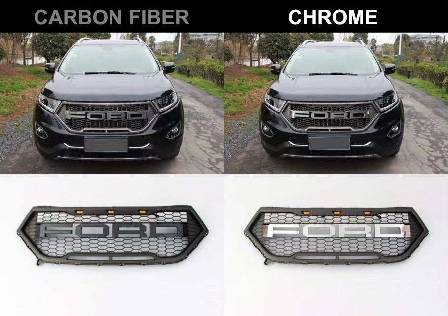 Car Grilles Raptor Style Front Grille with LED Light for Ford Edge 2015 2017