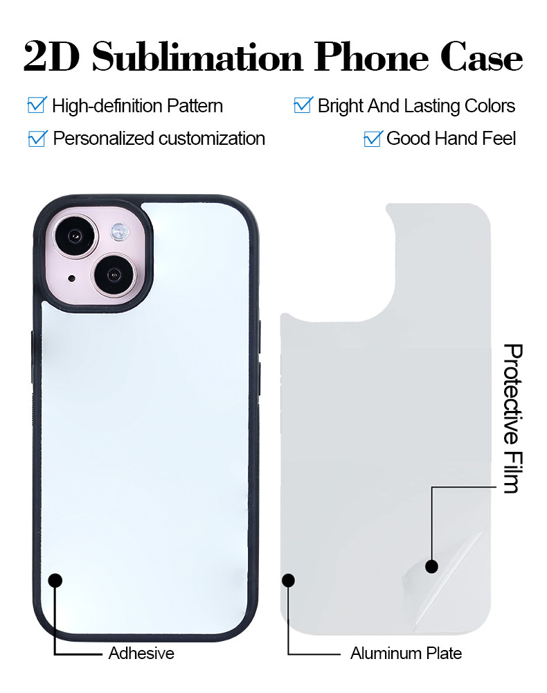 TPU Edge Aluminum Plate Sublimation Phone Case Compatible IPhone 15 16 Pro Max