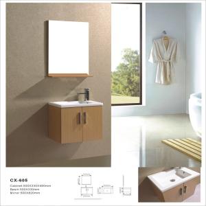 China Simple Wall Mounted Bathroom Vanity Cabinets , PVC Bathroom Vanity with Mirror wholesale