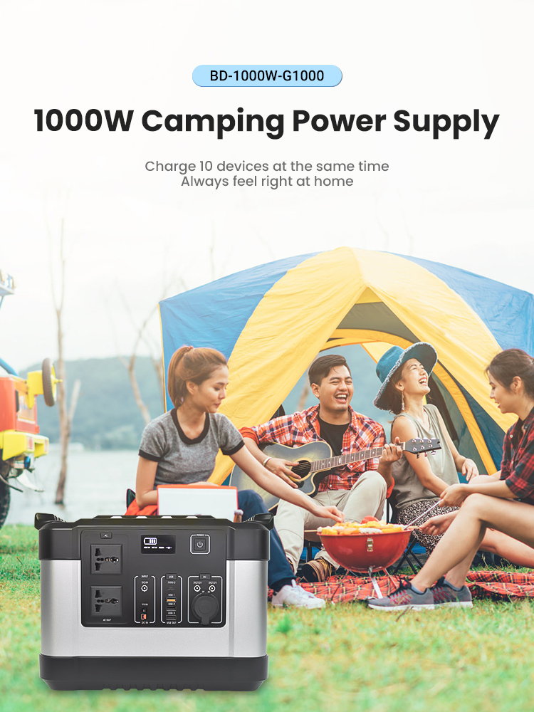 300000mAh Lithium Battery Portable Power Station 1000 Watt Solar Generator AC220v 110v