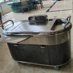 China Gas Mobile Teppanyaki Grill Table Stainless Steel Hibachi Grill Table wholesale
