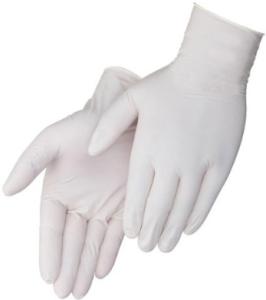 China Customized Length Medical Latex Gloves Cream Color Powdered / Powder Free wholesale