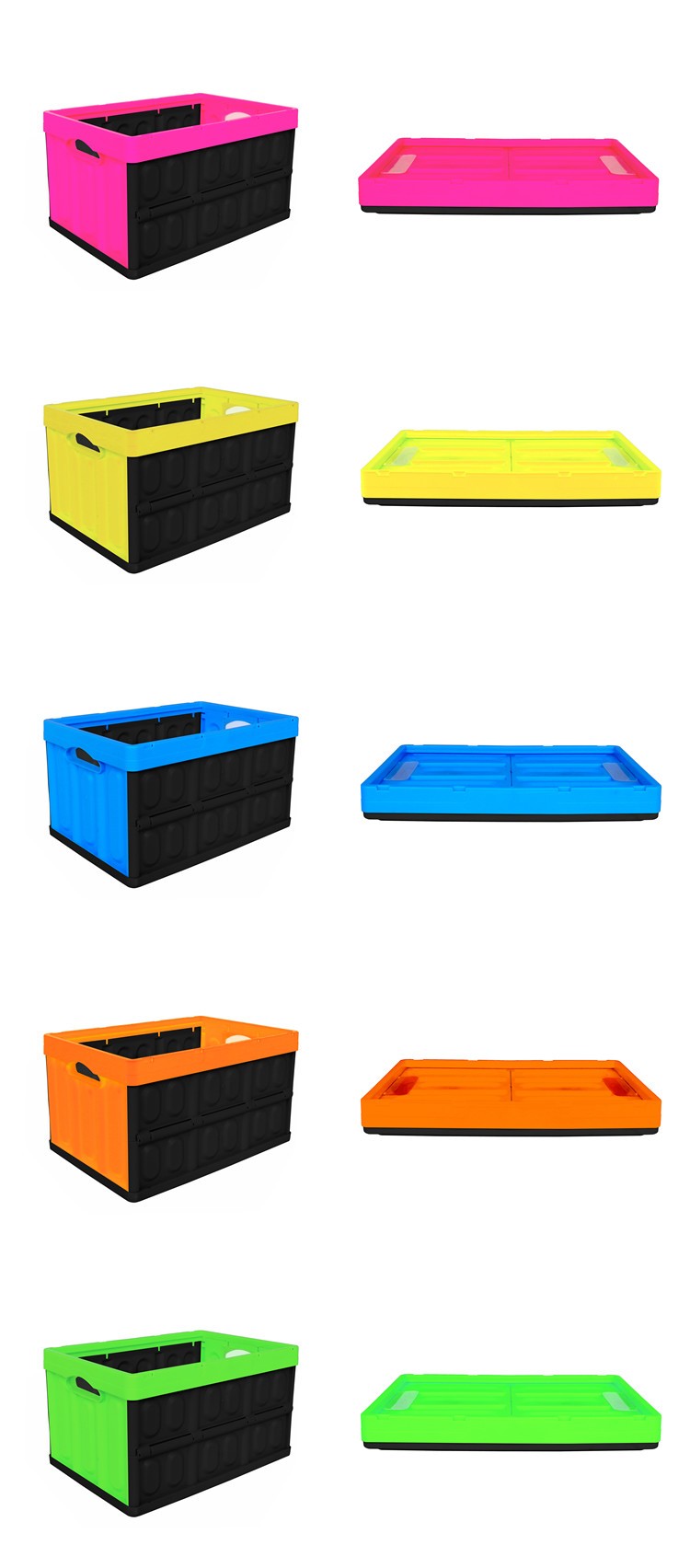 Collapsible plastic container stackable turnover plastic box storage