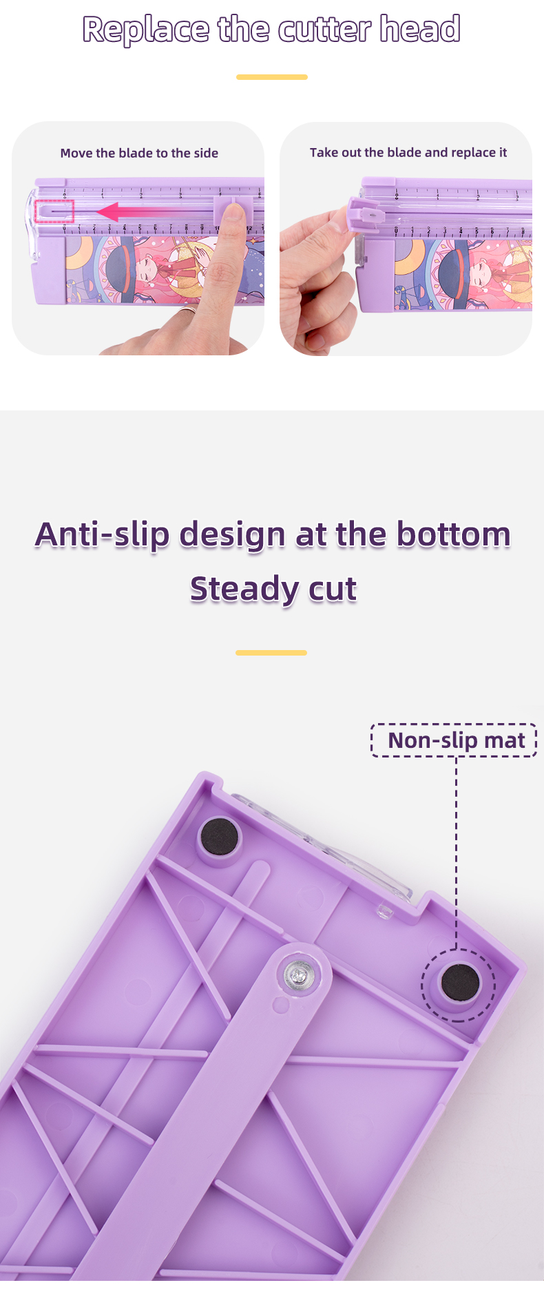 2022 Custom Cartoon A5 Mini Paper Trimmer 135g Desktop Cutter with Lightweight Design