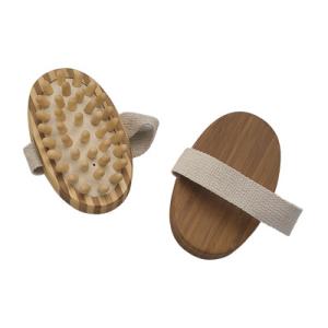 China Natural Oval Wooden Body Massager Customized With Pin / Rubber wholesale