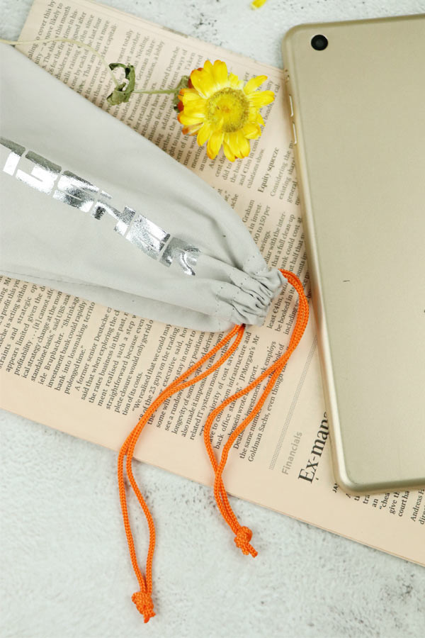 9*18cm / 10*20cm Microfiber Glasses Bag With Drawstring Light Easy To Carry