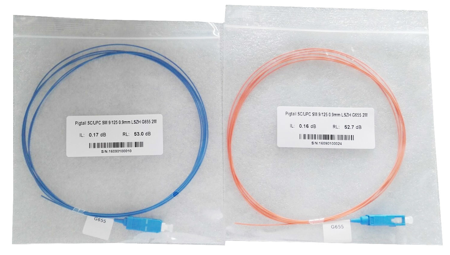 Simplex LC LC OM3 Patch Cord 50 / 125 10G Fiber Optic Pigtails PVC Cover