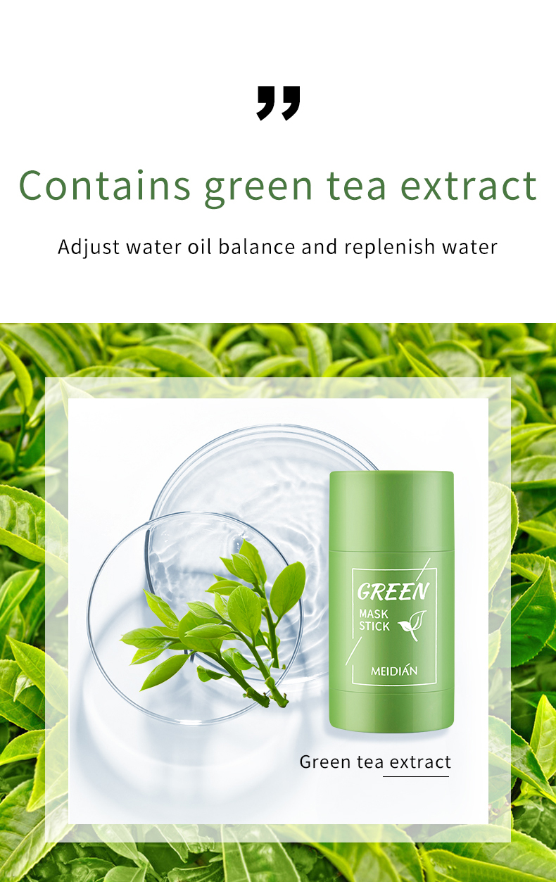 High Quality Green Tea Deep Cleanse Maskl Cleansing Facial Mask Stick Oil Control Acne Relief 40g Home Use