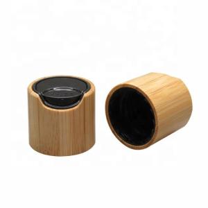 China Bamboo Disc Top Consmetic bamboo disc top caps lids covers for cosmetic bottles wholesale