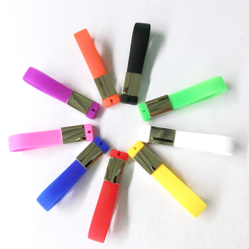 Waterproof UDP Flash Silicone Wristband USB Drive 64GB With Key Ring