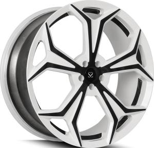 China Custom 1 Piece Forged Alloy Rims Land Rover Defender 22x9.5 White Face + Black Spokes wholesale
