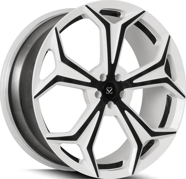 Custom 1 Piece Forged Alloy Rims Land Rover Defender 22x9.5 White Face + Black