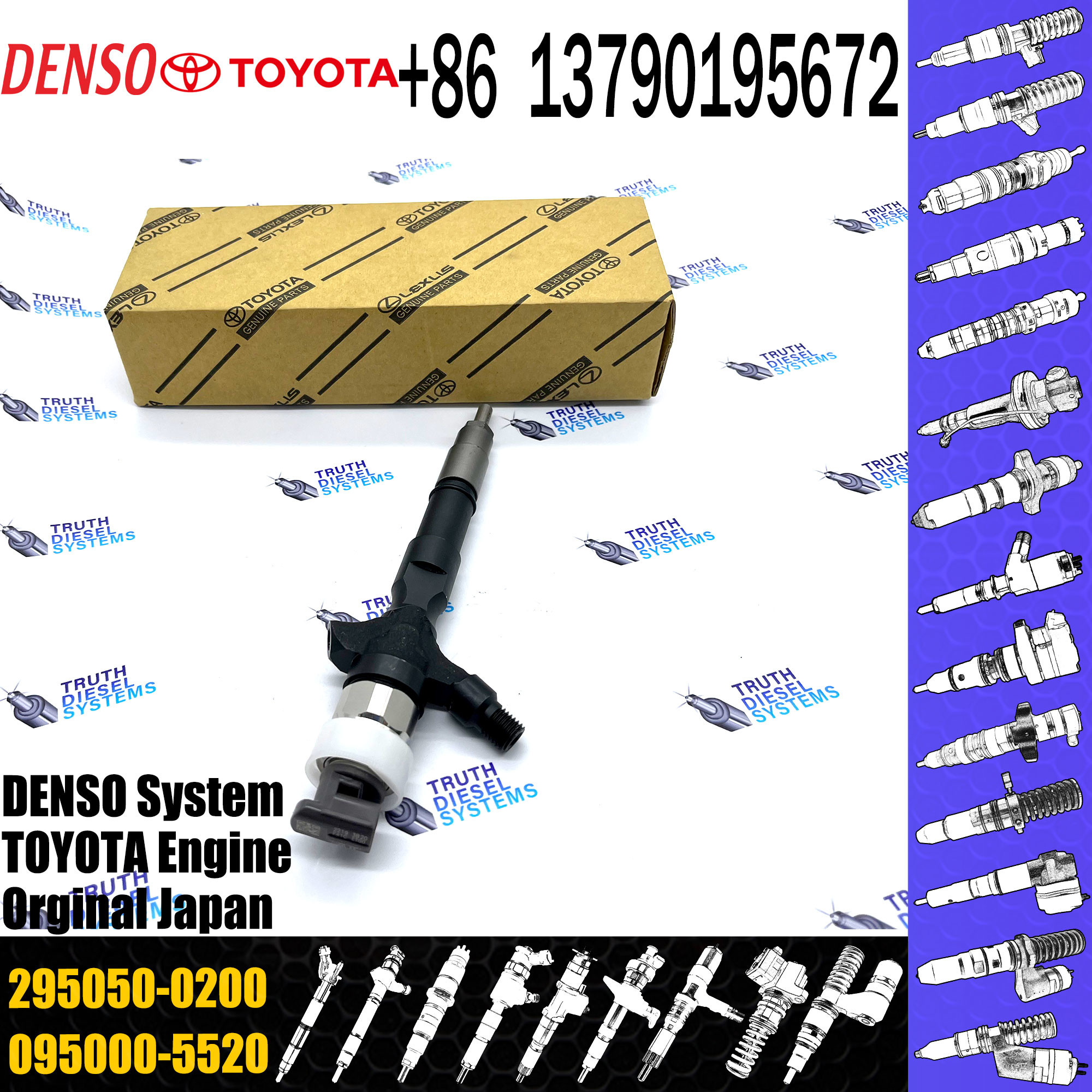 Common Rail Injector 23670-30400 Fuel Injector 295050-0460 295050-0200