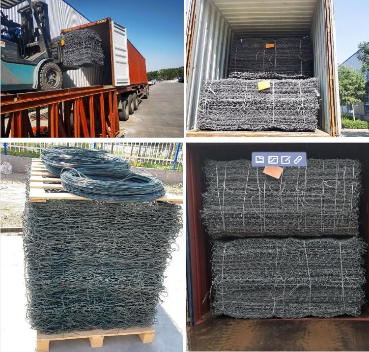 PVC Coated Galvanized Wire Mesh Gabion Box 1*1*1 M Green For Rock Fall Protection