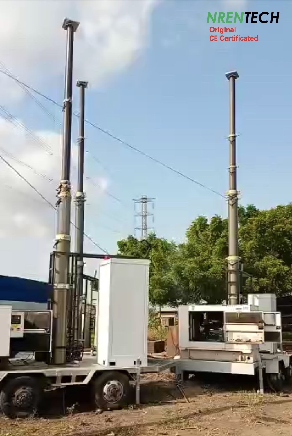 30m lockable pneumatic telescopic mast 300kg payloads-5.5m closed height-for antenna
