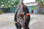Soft Silicone Rubber Realistic Dinosaur Costume , Realistic Raptor Suit