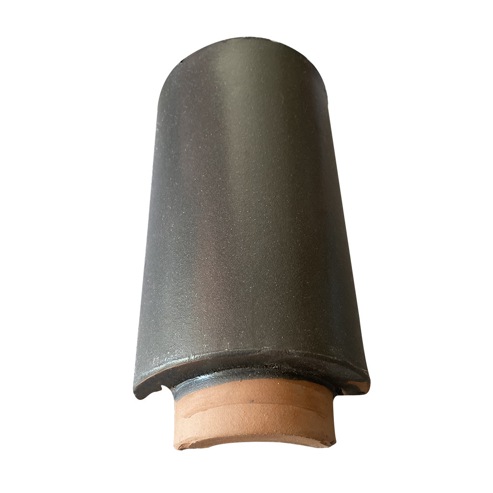 Ancient clay glazed Chinese traditional building house roof tiles dark grey