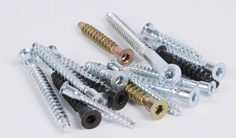 Yellow White Zinc Plated M7X50 Furniture Screw Hexagonal Socket Wooden Euro Confirmat Screw