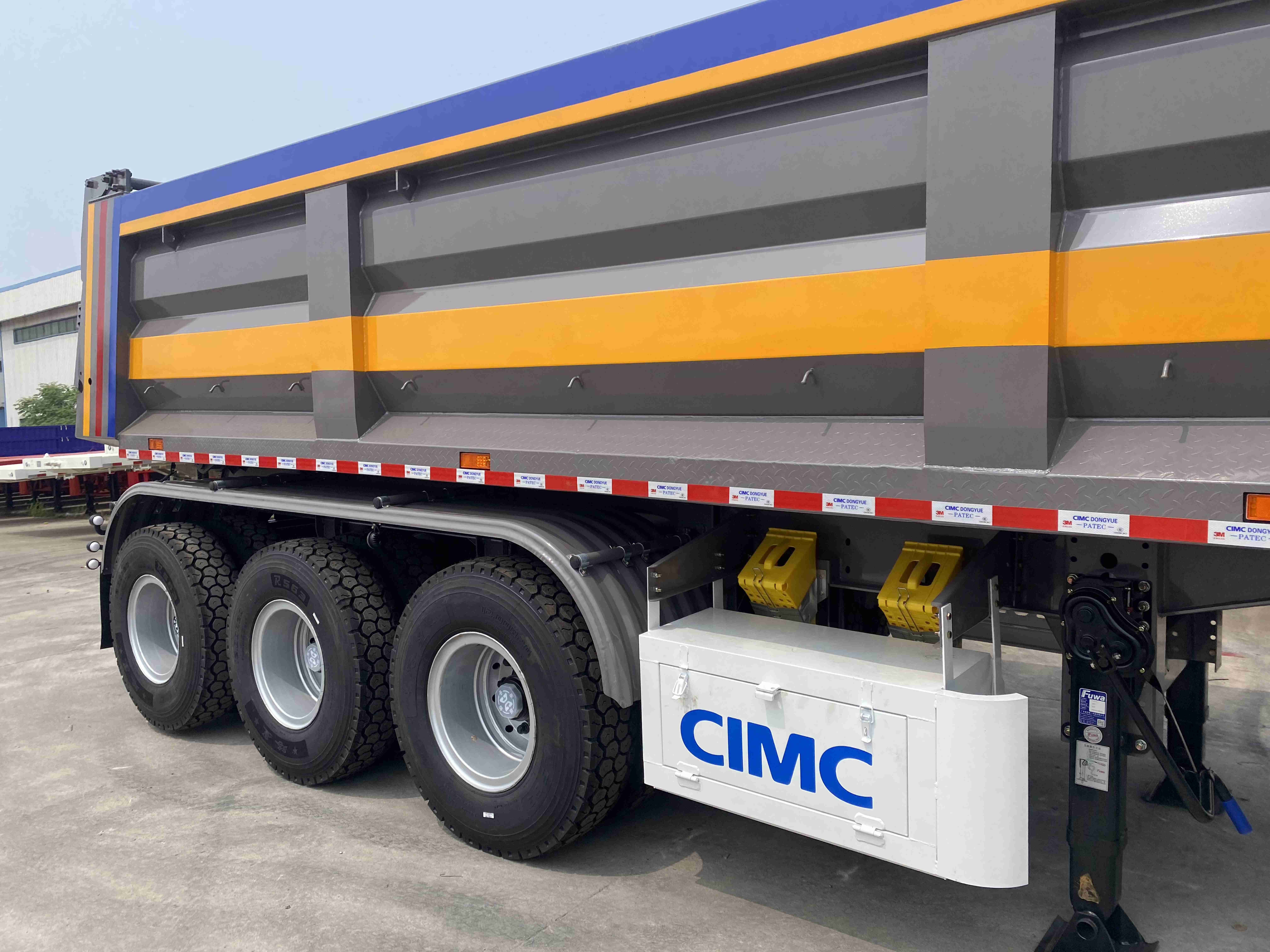 Customized color and size used for Coal/Mine/Stand/Stone Loading 3 axle durable steel rear dump tipper or dumper semi trailer