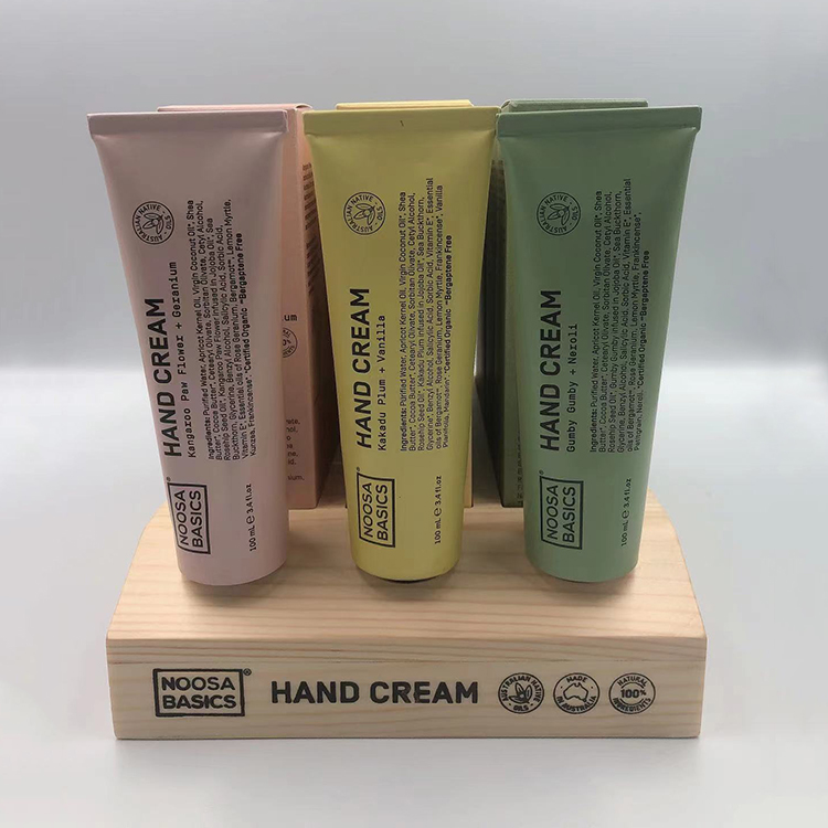 Cosmetic Store Wood Display Holder Hand Cream Display Stand