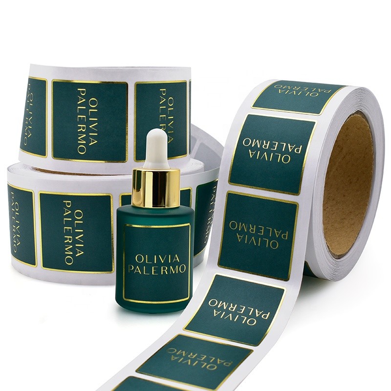 2x8cm Gold Foil Sticker Labels , Heat Resistant Gold Stamping Sticker