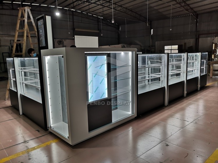 T4 LED Mobile Phone Display Showcase 20mm MDF Polishing Painting