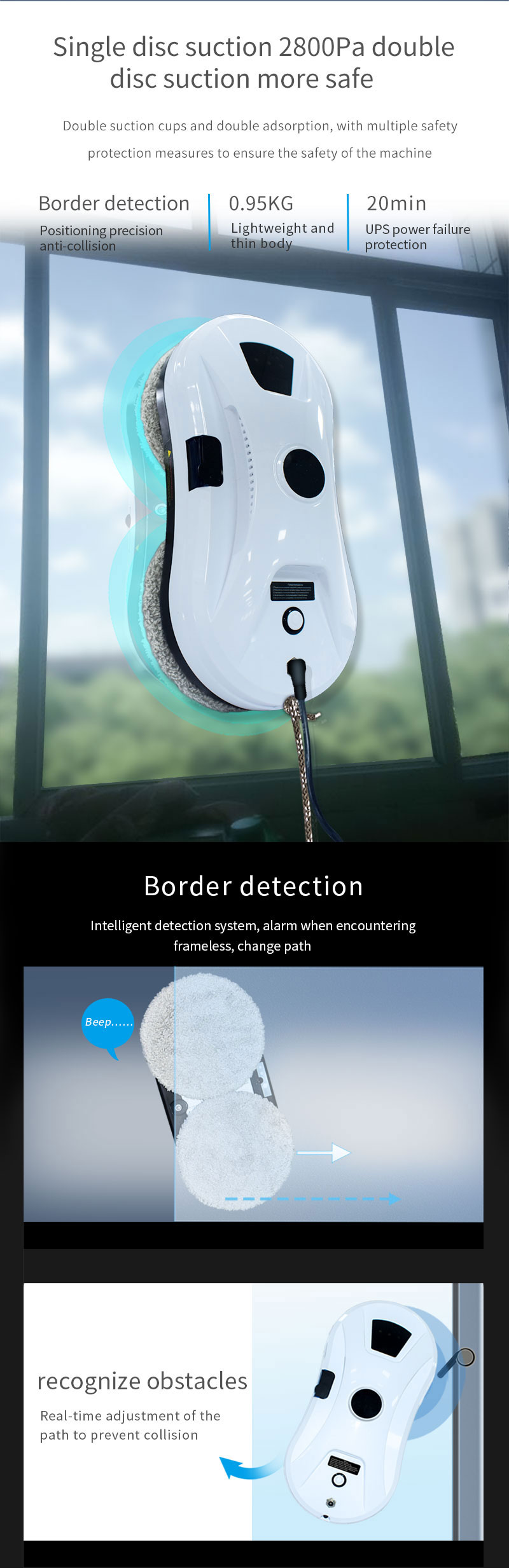 Customized Huidi Panavox HCR-11 Household Window Cleaning Robot Smart Home Appliance