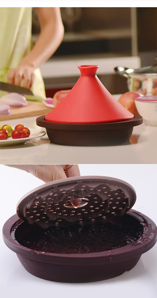 ECO-Friendly Flexible Cooker Silicone Pot Morocca Microwave Safe Heat Resistant Tajine Cuisine Steamer