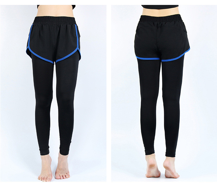 Two False Pieces Sweat Fitness Tights Leggings For Women Yoga Pants