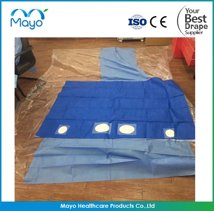 China Supplier Sterile Femoral Radial Angiography Drape with 4 hole